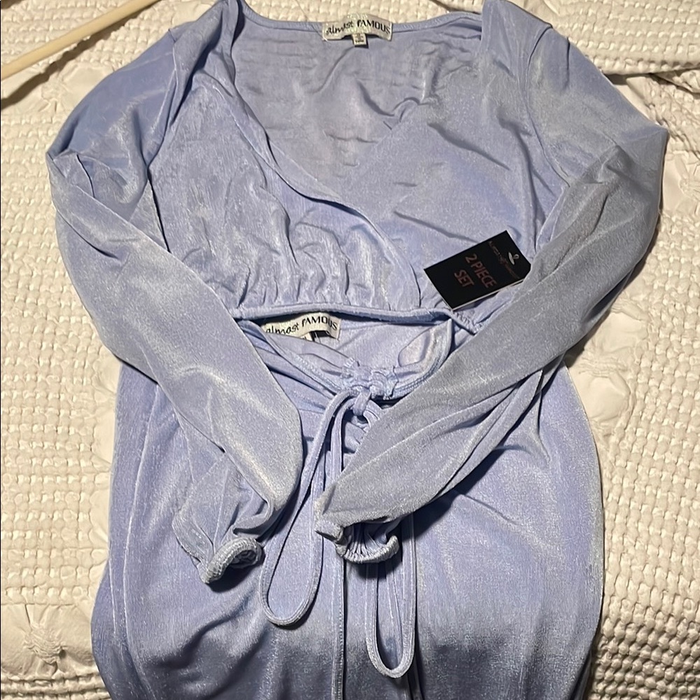 Almost Famous Light Blue Wrap Dress